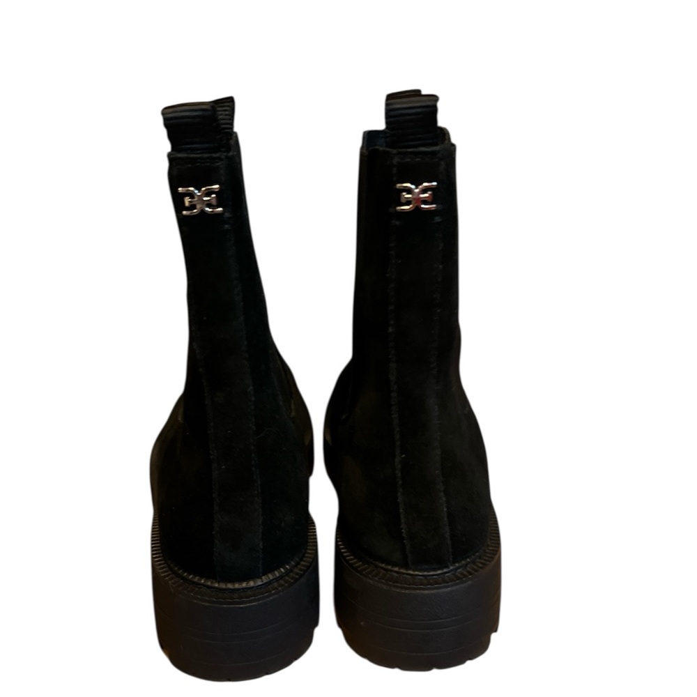 Sam Edelman Chelsea Lug Boots Black Suede - Picture 2 of 5